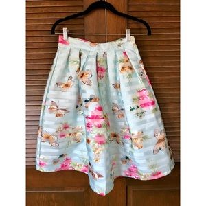 Chicwish Pleated A-Line Butterfly Skirt